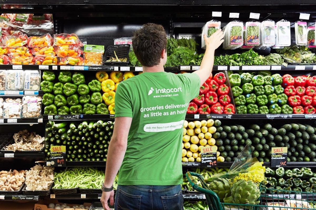 Instacart is a grocery shopping business that is booming thanks to people being afraid to go outside their homes