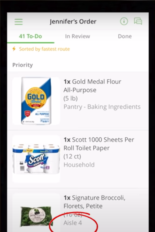 On The Instacart Application You Even Get To See The Aisle In Which The Item Is Stocked
